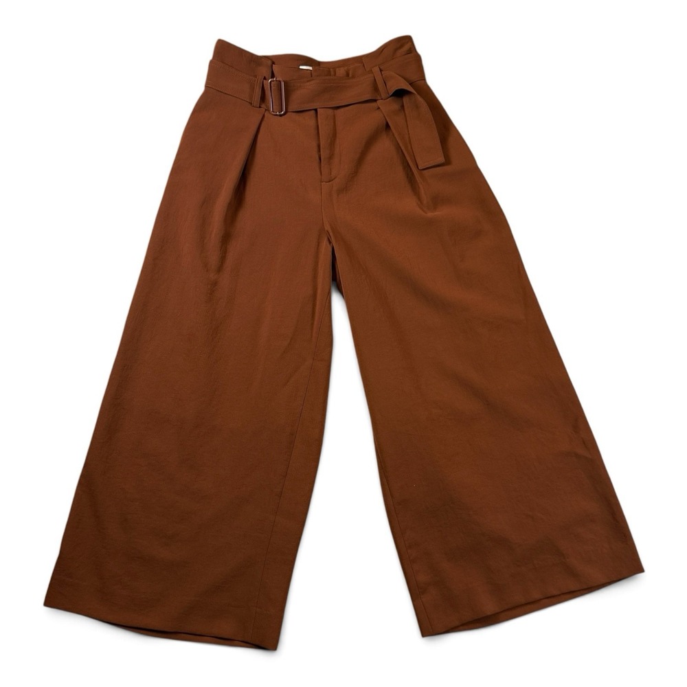 Vince Wide-Leg Cropped Pants in Brown